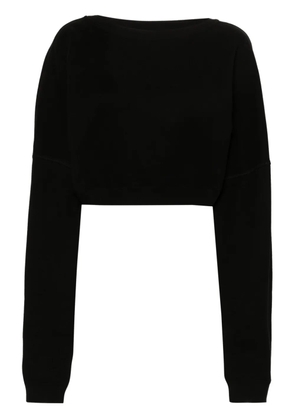Saint Laurent cropped cotton sweatshirt - Black