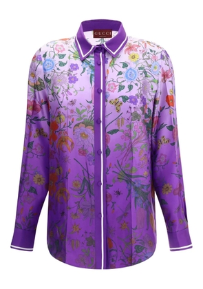 Gucci floral-print ombre shirt - Purple