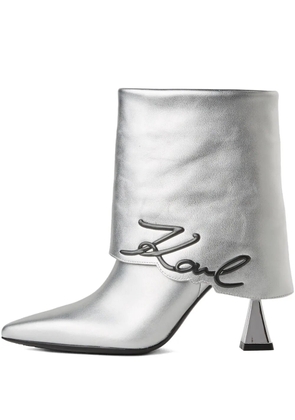 Karl Lagerfeld Debut II fold-down ankle boots - Silver
