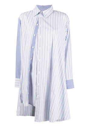 Yohji Yamamoto asymmetric striped cotton shirt - White