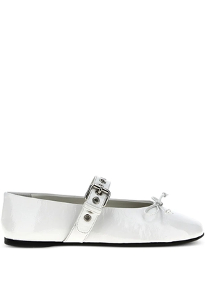 Miu Miu patent-finish leather ballet flats - White