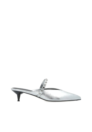 Alexander McQueen leather heeled pumps - Silver