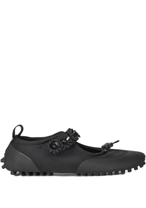 Cecilie Bahnsen flower-embellished Mary Jane sneakers - Black