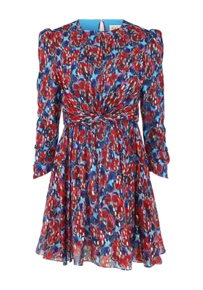 Saloni floral-pattern mini dress - Red