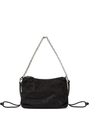 Karl Lagerfeld small Ikon rhinestone chain shoulder bag - Black