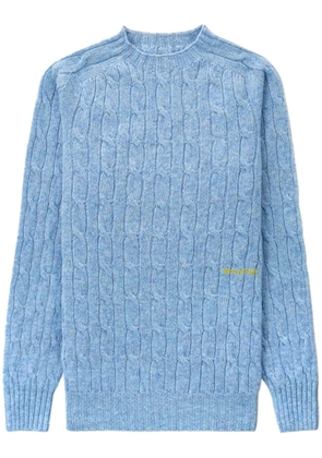 Sporty & Rich logo-embroidered cable-knit jumper - Blue
