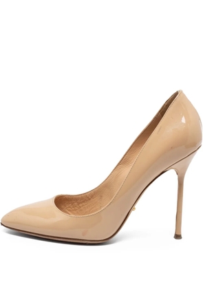 Sergio Rossi Vintage pre-owned 100mm Godiva patent stiletto pumps - Neutrals