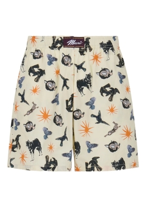 Marni graphic-print shorts - White