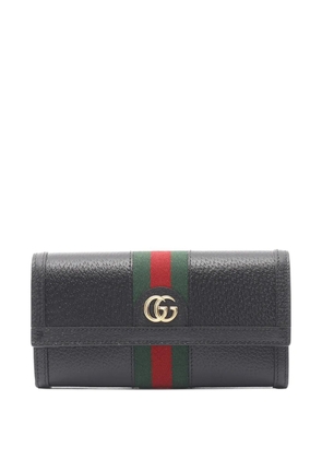 Gucci Pre-Owned 2016-2025 Leather Ophidia Web Wallet long wallets - Black