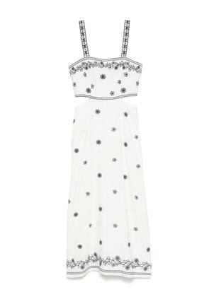 Maje embroidered cut-out maxi dress - White
