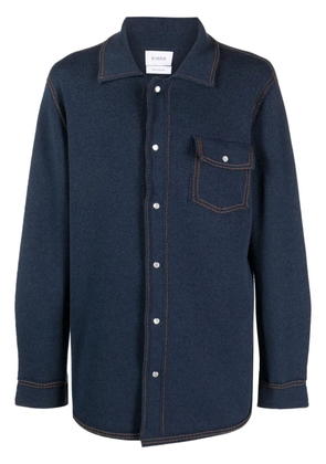 Barrie flap-pocket cashmere overshirt - Blue