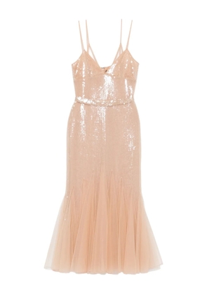 David Koma sequin-embellished tulle dress - Neutrals