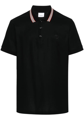 Burberry Icon stripe cotton polo shirt - Black