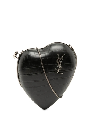 Saint Laurent Pre-Owned 2016 Crocodile Embossed Calfskin Love Box Chain Clutch crossbody bag - Black