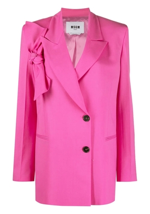 MSGM bow-detail double-breasted blazer - Pink
