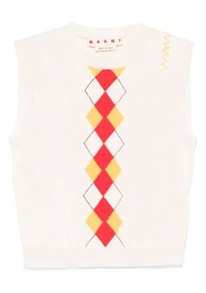 Marni argyle-pattern vest - Neutrals
