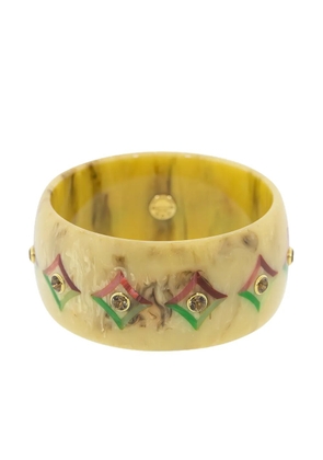 Mark Davis 18kt yellow gold and quartz bangle bracelet - Neutrals