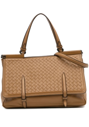 Bottega Veneta Pre-Owned 2012-2025 Medium Nappa Intrecciato Monaco satchel - Brown