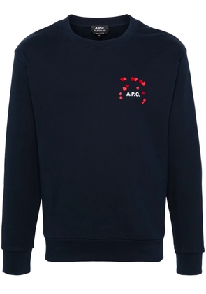 A.P.C. logo-print cotton sweatshirt - Blue