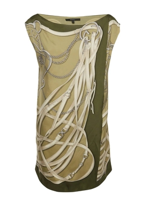 Gucci Pre-Owned chain-print silk dress - Green