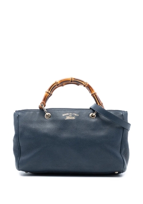 Gucci Pre-Owned 2016-2025 Medium Calfskin Bamboo Shopper satchel - Blue