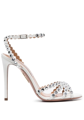 Aquazzura Tequila crystal-embellished 115mm sandals - White