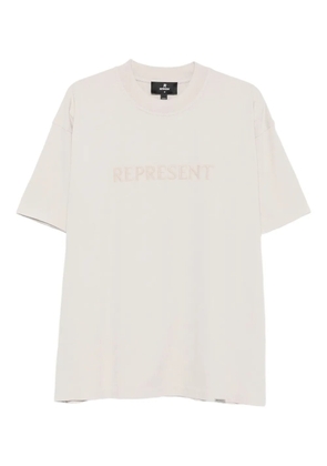 Represent logo-embroidered t-shirt - Neutrals