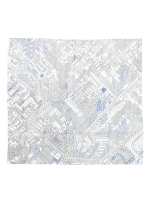 Hermès Pre-Owned 2000-2025 Pantin City Silk Scarf 90 scarves - White