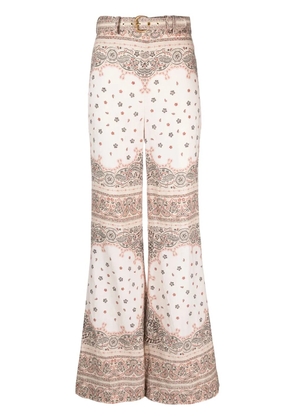ZIMMERMANN bandana-print linen trousers - White
