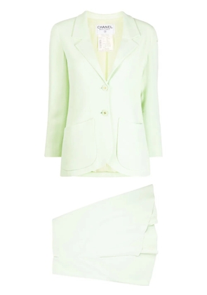 CHANEL Pre-Owned 1994 single-breasted skirt suit - Green