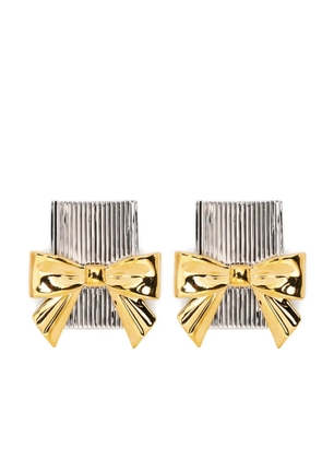 SHUSHU/TONG bow-detail textured Earrings - Silver