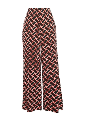 Diane Von Furstenberg Vintage geometric-print wide-leg trousers - Black