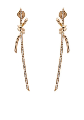 Tiffany & Co. 18K rose gold Knot diamond drop earrings