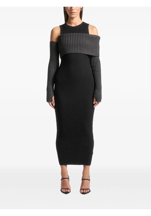 Manière De Voir overlay knitted midi dress - Black