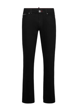 Philipp Plein logo-plaque straight jeans - Black