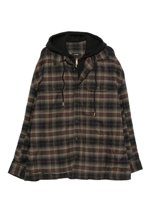Willy Chavarria Ganadero hooded flannel overshirt - Green