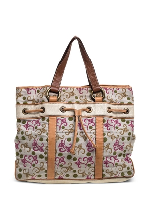 Carolina Herrera Vintage pre-owned embroidered tote bag - Neutrals