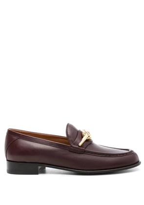 Valentino Garavani VLogo Moon leather loafers - Red