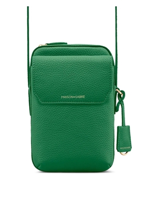 MAISON de SABRÉ Leather Zip Phone Pouch - Green