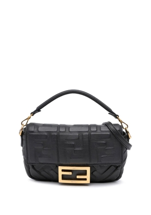 Fendi Pre-Owned 2010-2025 Mini Zucca Embossed Leather Baguette satchel - Black