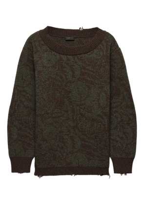 Prada wide-neck wool sweater - Brown