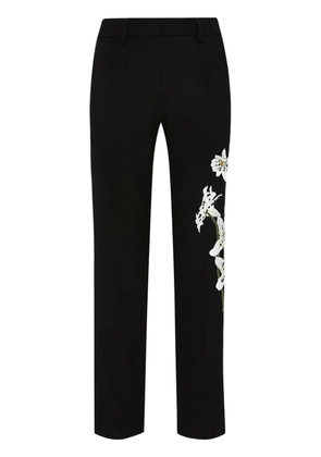 Oscar de la Renta Watercolor Orchid trousers - Black