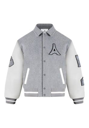 Manière De Voir Oscar Mona Lisa wool-blend varsity jacket - Grey