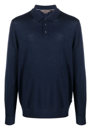 Michael Kors long-sleeve merino polo shirt - Blue