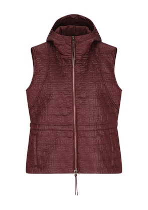 FENDI zip-fastening hooded quilted gilet - Red