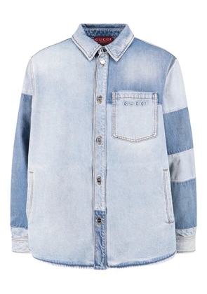 Gucci GG-jacquard denim shirt - Blue