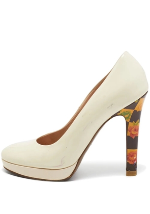 Versace Pre-Owned 125mm floral-heel pumps - Neutrals
