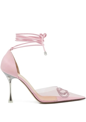 MACH & MACH 100mm pointed-toe crystal-embellishment pumps - Pink