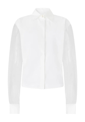 Genny organza-sleeve shirt - White