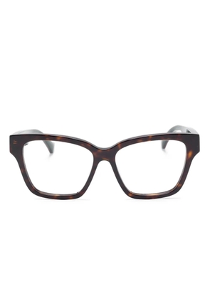 Gucci Pre-Owned 2010s logo-plaque square-frame glasses - Brown